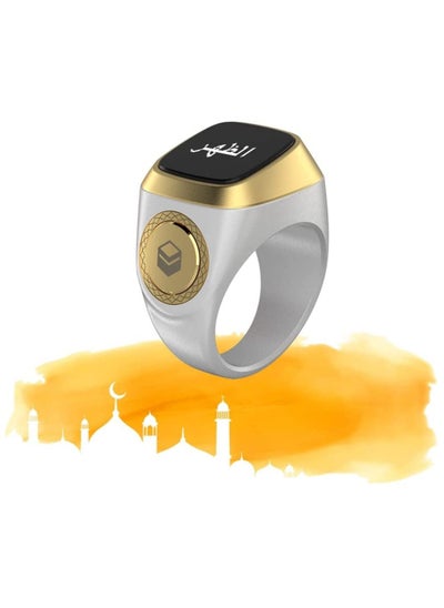 Buy Smart Muslim  22mm digital zikr ring tasbeeh Counter Prayer Reminder Smart Tasbih Ring with Finger Counter 5 Prayer Time Reminder Screen Flip Multi Language Islamic Muslim Ring in UAE