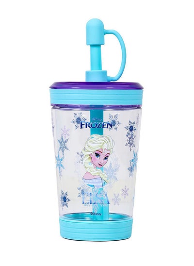 اشتري Frozen Princess Elsa Tritan Sipper Tumbler Water Bottle w/ Straw And Leash Lid - Blue(480ml) في الامارات