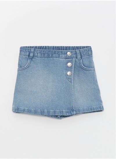 Buy Basic Elastic Waist Baby Girl Jean Short Skirt in Egypt