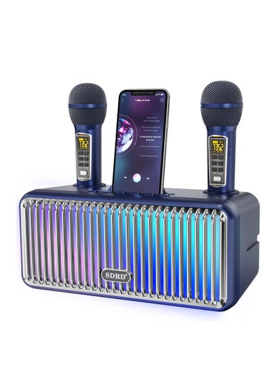 Buy Karaoke Machine for Adults and Kids,Portable Bluetooth Speaker with 2 UHF Wireless Microphones Karaoke Speaker pa System with Colorful Gradient LED Lights for Home Parties,Wedding in Saudi Arabia