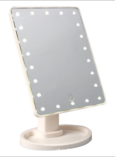 اشتري Large Lighted Vanity Makeup Mirror, Light Up Mirror with LED Lights, Tabletop Cosmetic Mirror (white) في السعودية