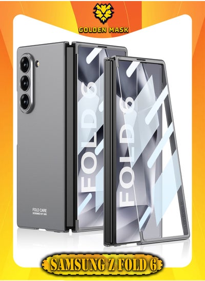 اشتري جولدن ماسك لهاتف سامسونج جالاكسى زد فولد 6 (Samsung Galaxy Z Fold 6) جراب حماية مع حافظة حماية للكاميرا رفيعة للغاية مع واقي شاشة أمامي - (رمادى) في مصر