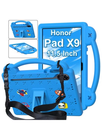 اشتري حافظة متوافقة مع Honor Pad X9 11.5 بوصة 2023، ملحقات DIY للأطفال، حافظة مقاومة للصدمات مع [حامل أقلام] [حزام الكتف] [حامل المقبض] (أزرق سماوي) في الامارات