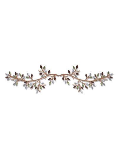 Buy Metal Tree Leaf Wall Decor, Vine Olive Branch Leaf Wall Art Wrought Iron Scroll Above The Bed, Living Room, Outdoor Decoration (2 Pcs, Elegant Color) in Saudi Arabia