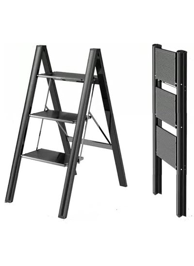 Buy Step Ladder, 3 Steps Full Steel Folding Step Stool, Sturdy Small Step Stool for Adults,Closet Step Stool Ladder with Anti-Slip Wide Pedals, Multi-use Kitchen Ladder for Home,Bearing capacity 150kg in Saudi Arabia