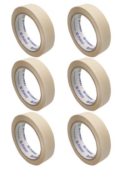 Buy 6-Piece Paper Masking Tape 1 Inch Width 30 Yards Per Roll in UAE