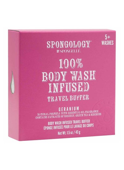 Buy Spongellé Spongology Geranium Travel Buffer- 1 unit, 5+ Washes, Cruelty-Free, Exfoliating Bath Sponge with Rosehip and Hibiscus Extracts in UAE