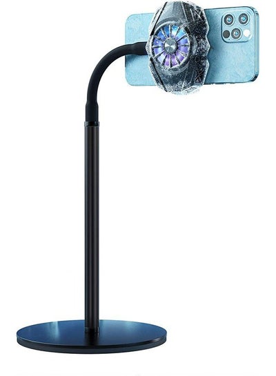 اشتري Boneruy Boneruy Desktop Long Arm Adjustable Cell Phone Cooler Stand with Dual Cooling Fan , Compatible 4 - 6.5 Inch Phones - Black في مصر