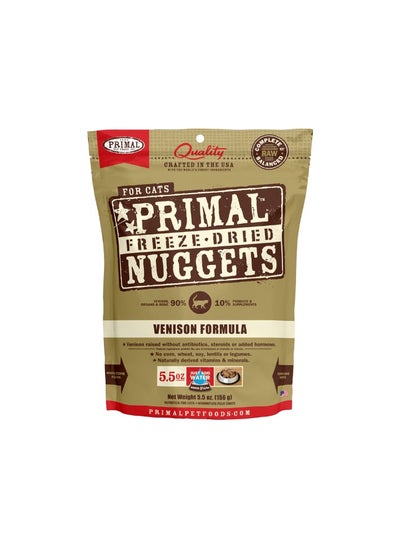 Buy Primal Feline Venison Freeze-Dried Formula – 5.5oz, Primal Nuggets, Raw food for cats, High Protein Raw cat food, Nuggets for cats, Freeze dried nuggets for cats, freeze dried cat food, best cat food, nutritious cat food, cat food, primal pet foods in UAE