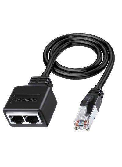 اشتري SYOSI Ethernet Cable Splitter, 1 Male to 2 Female Ethernet Splitter Connector, RJ45 Network Adapter Internet Port Extender, RJ45 Ethernet LAN Network Expansion Compatible with Cat5/Cat5e/Cat6/Cat7 في السعودية