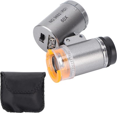 Pocket Microscope Handheld Digital Microscope 60X Magnification 2 LED ...