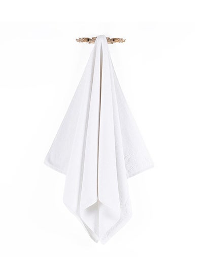 اشتري Flower Bath Towel, White - 480 GSM, 140x70 cm في الامارات