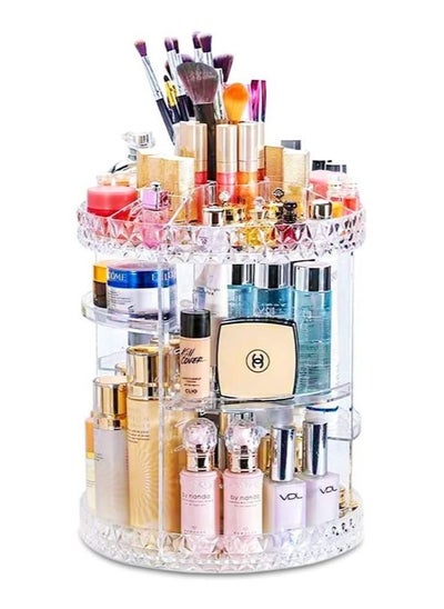 Buy Toshionics Makeup Organizer 360° Rotating Acrylic DIY Cosmetics Carousel Spinning Countertop Storage Holder Lazy Suzan Trays With Adjustable Shelves For Vanity Perfume Jewellery And Lipsticks Display in UAE