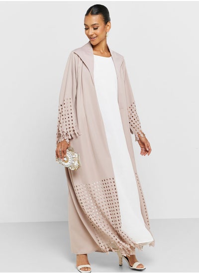 اشتري Abaya With Laser Cut Trims في الامارات