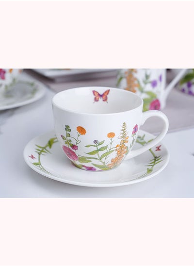 Buy English Country Cup & Saucer 220ml- White in UAE