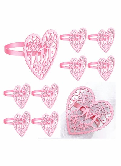 اشتري Napkin Rings Valentine's Day Napkin Ring Holder 10 Pieces Alloy Napkin Rings في السعودية