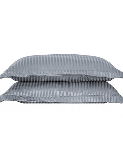 Buy 2 Pieces Standard Pillow Protectors with Envelope Closure Soft Pillow Covers, Ideal for Home hotels and Guest 80X50cm Grey in Saudi Arabia