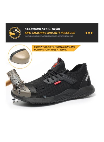 Buy SLIMTA Men Women Safety Shoes Non-Slip Steel Toe Cap Trainers Mesh Breathable Lightweight Comfortable Puncture Proof Industrial Shoes in UAE