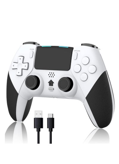 Buy PS4 Wireless Controller, Game Controller Compatible with Playstation 4/Slim/Pro/PC, Built-in 800mAh Rechargeable Battery, Dual Vibration, 6-Axis Motion ControlTurbo (White & Black) in Saudi Arabia