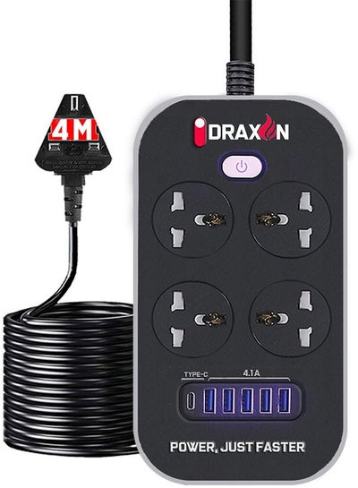 thumbnail image 2 of Tessan 4-Outlet Power Strip With USB C Port - 6-Inch Short Cord, Flat Plug For Travel 2 of 5