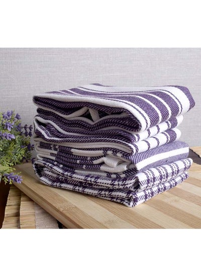 Buy 4-Piece Multi Purpose Fabric Highly Absorbent Quick Dry Kitchen For Every Day Cleaning Towel Set 40x60 cm in UAE