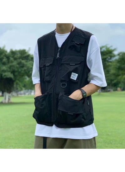 Buy Tactical Vest Multi-Pocket Unisex High-Street Black in UAE