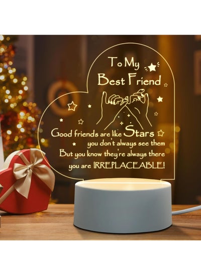 Buy Engraved Night Light for Best Friend and Sister, Gift for Birthdays, Valentine's Day, and Thank You Occasions in Saudi Arabia