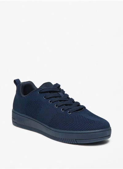 اشتري Textured Sneakers with Lace Up Closure في الامارات