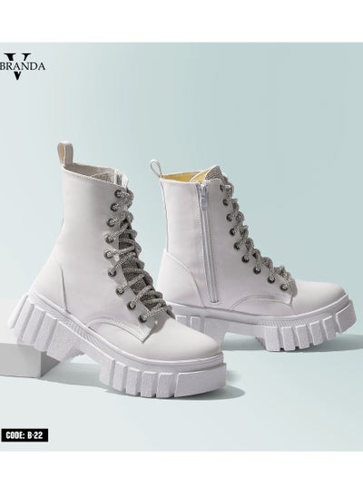 اشتري Estres leather boots from the tongue white-b-22-37 في مصر