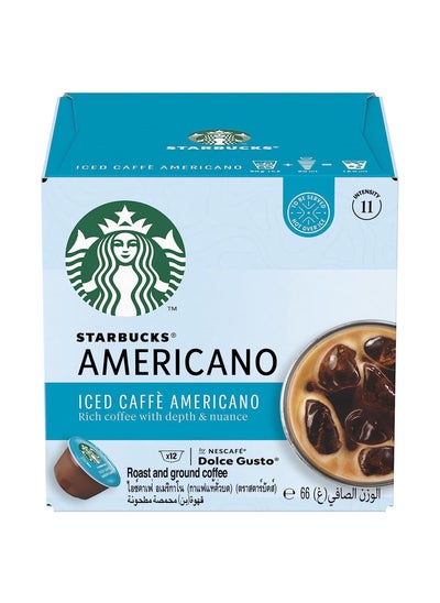 Buy Starbucks Iced Caffe Americano Dolce Gusto 12 Pods in UAE