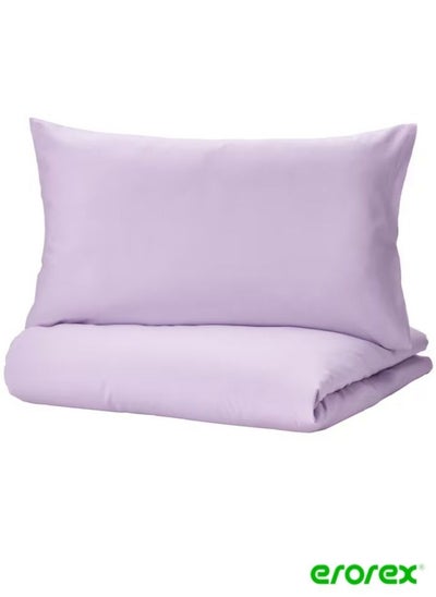 Buy Duvet cover and pillowcase lilac 150x200/50x80 cm in Saudi Arabia