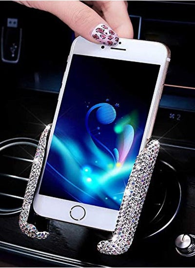 اشتري Bling Car Phone Holder Mini Dash Air Vent Automatic Mount Universal 360°Adjustable Crystal Auto Stand في الامارات