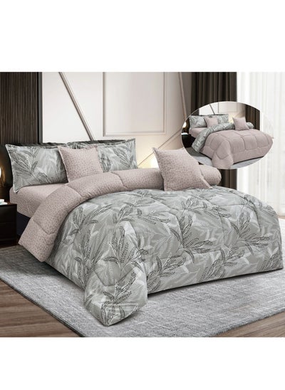 Buy Summer comforter set 6 pieces velvet medium filling excellent quality 230*250 in Saudi Arabia