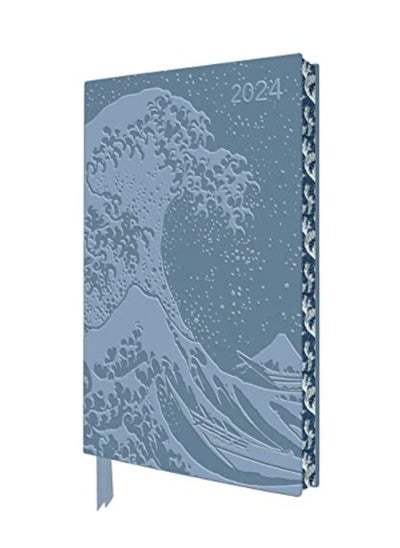 اشتري Katsushika Hokusai The Great Wave 2024 Artisan Art Vegan Leather Diary  Page To View With Notes في الامارات