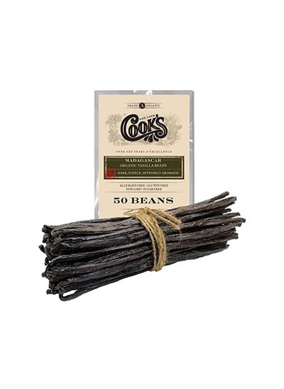 اشتري 50 Organic Madagascar Whole Vanilla Beans, Grade A Vanilla Pods, Premium Vanilla Beans for Making Extract & Baking - Cooks في الامارات