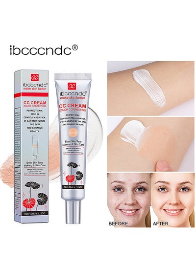 Buy Color Correcting CC Cream With Centella, Multi-Purpose Skin Tone Adjusting CC Cream Concealer Full Coverage, SPF 25 Sunscreen Moisturizing Pre-Makeup Primer Brightening For Mature Skin (LIGHT) in UAE