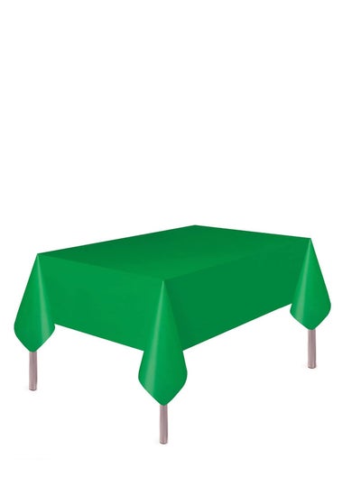 اشتري Plastic Tablecloth for Rectangle Table 54" x 72" Disposable Table Cover for Bridal Shower Wedding Birthday Party Decorations (Emerald Green) في الامارات