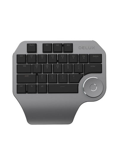 اشتري Delux T11 Programmable One-handed Keypad Multifunctional Knob Compatible with Mac OS Windows&Mainstream Design Software, Black في الامارات