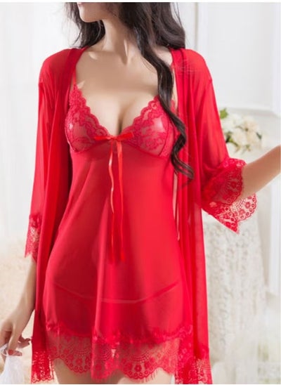 Buy Women's Mesh Lace Suspender Underwear Nightdress in Saudi Arabia