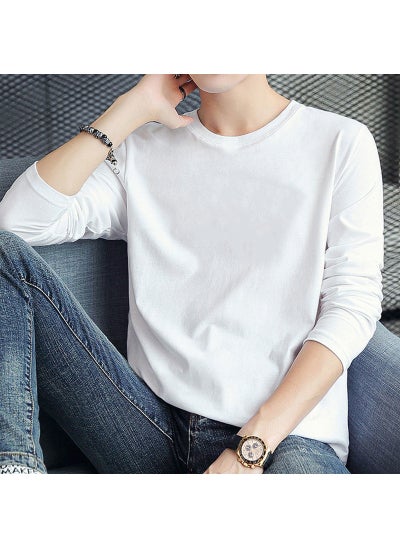 اشتري Mens Thermal Velveteen Slim Fit Turtleneck T-Shirt Long sleeve T-shirt White في الامارات