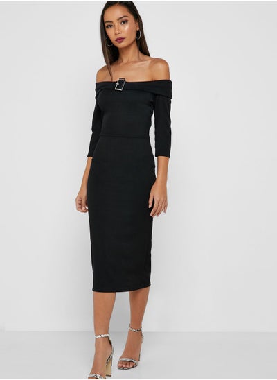 Buy Buckle Detail Bardot Dress in Saudi Arabia