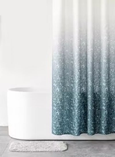 اشتري Gradient Stylish Design Shower Curtain for Bathroom Decorative Roland Shower Liner Household Printed Shower Curtain Set with Hooks Bath Curtain 200x180 cm في الامارات