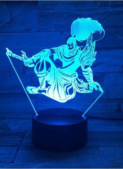 اشتري Multicolour 3D Illusion Lamp LED Night Light LOL Heros League Of Legends Touch Sensor 16 Color Change Child Kids The Unforgiven Yasuo Table Lamp Bedroom في الامارات