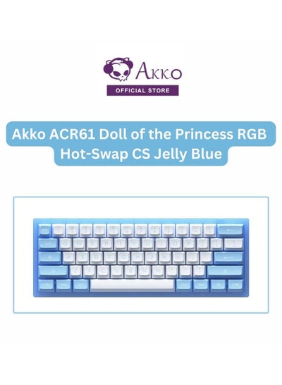 Buy AKKO ACR61 Doll of The Princess 61 Keys Hot Swappable RGB Wired 60% Mechanical Gaming Keyboard with Acrylic Translucent Case, Extra ASA PBT Keys Set (AKKO CS Jelly Blue Switch) in UAE