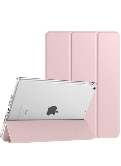 Buy iPad 10.2 Case - Compatible with 9th Generation (2021), 8th Generation (2020), 7th Generation (2019) - Slim Translucent Hard PC Protective Smart Cover with Stand - Light Pink in UAE