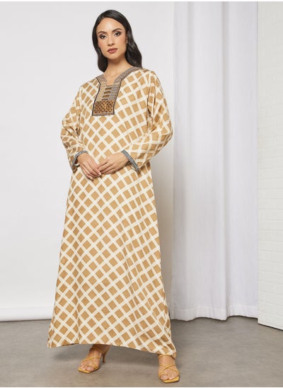 Buy Printed Cotton Jalabiya in UAE