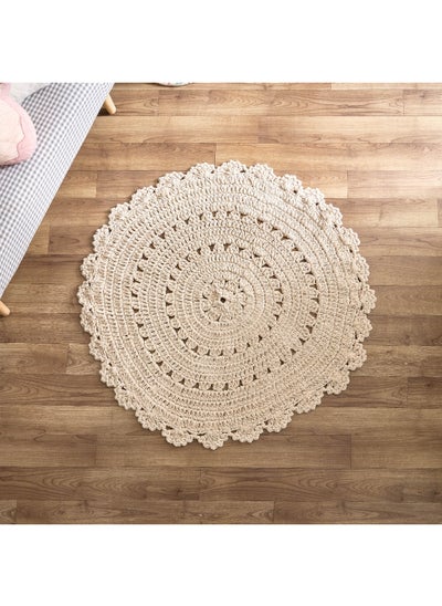 Buy Flutterby Bloom Cotton Crochet Rug 100 x 100 cm in Saudi Arabia