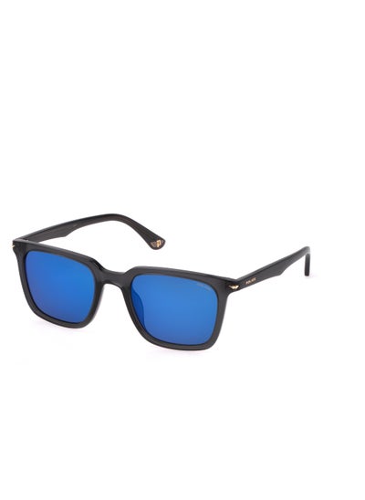 Buy Men's Square Shape Acetate Sunglasses SPLL80M54705B - Lens Size: 54 Mm - Shiny Transparent Dark Grey in UAE