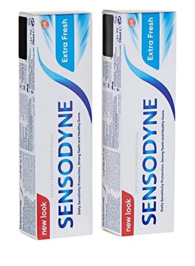 Buy 2PES Toothpaste For Sensitive Teeth Extra Fresh Flavour 75ml in Saudi Arabia