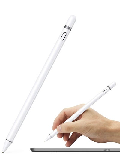 Buy Capacitive Digital Stylus Pencil For iPad 9th Generation White in UAE